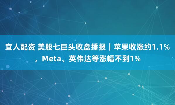 宜人配资 美股七巨头收盘播报｜苹果收涨约1.1%，Meta、英伟达等涨幅不到1%